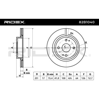 Tarcza hamulcowa RIDEX 82B1040 82B1040 - foto 3