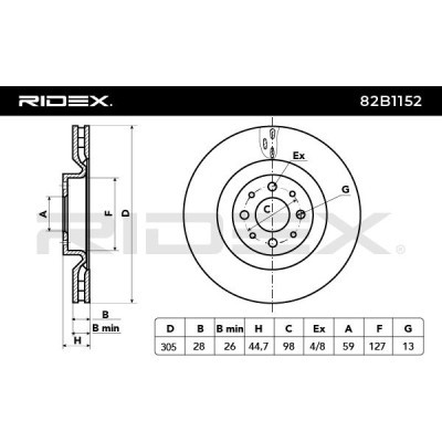 Tarcza hamulcowa RIDEX 82B1152 82B1152 - foto 3