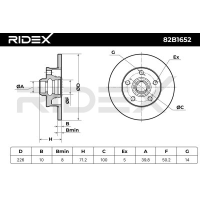 Tarcza hamulcowa RIDEX 82B1652 82B1652 - foto 6