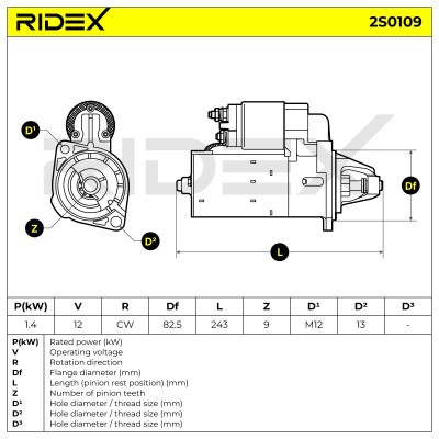 Rozrusznik RIDEX 2S0109 2S0109 - foto 7