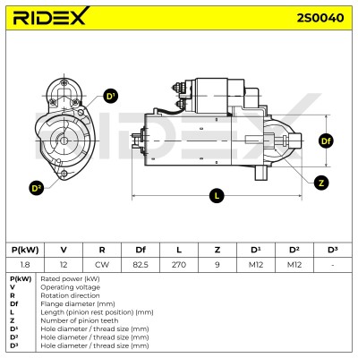 Rozrusznik RIDEX 2S0040 2S0040 - foto 9