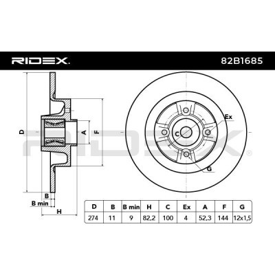 Tarcza hamulcowa RIDEX 82B1685 82B1685 - foto 5