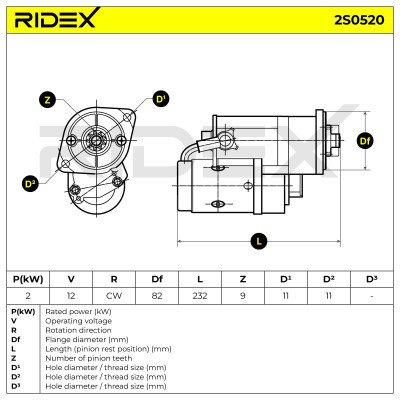 Rozrusznik RIDEX 2S0520 2S0520 - foto 6