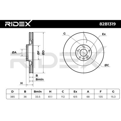 Tarcza hamulcowa RIDEX 82B1319 82B1319 - foto 6