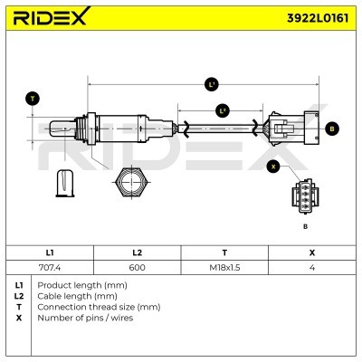 Sonda Lambda RIDEX 3922L0161 3922L0161 - foto 7