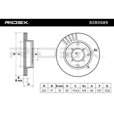 Tarcza hamulcowa RIDEX 82B0689 82B0689 - foto 4