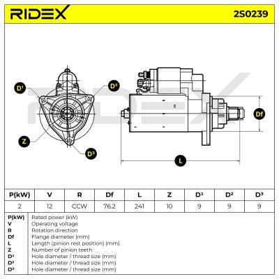 Rozrusznik RIDEX 2S0239 2S0239 - foto 8