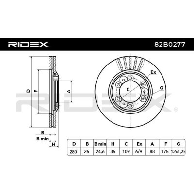 Tarcza hamulcowa RIDEX 82B0277 82B0277 - foto 6
