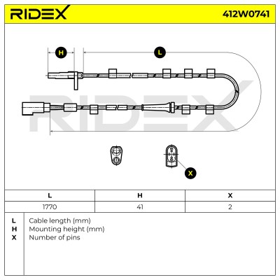 Czujnik ABS RIDEX 412W0741 412W0741 - foto 9
