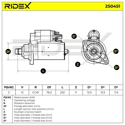 Rozrusznik RIDEX 2S0451 2S0451 - foto 5