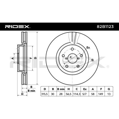 Tarcza hamulcowa RIDEX 82B1123 82B1123 - foto 3