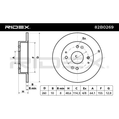 Tarcza hamulcowa RIDEX 82B0269 82B0269 - foto 3