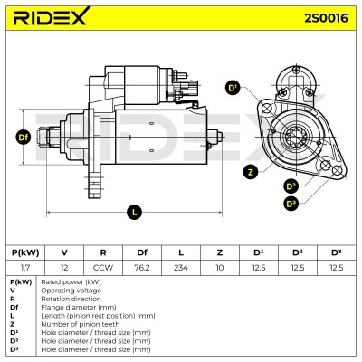 Rozrusznik RIDEX 2S0016 2S0016 - foto 6