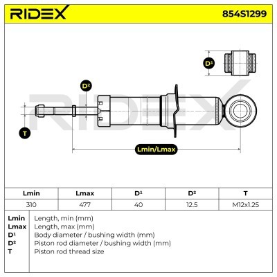 Amortyzator RIDEX 854S1299 854S1299 - foto 8