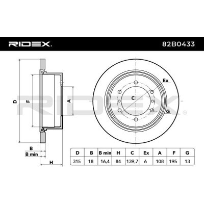 Tarcza hamulcowa RIDEX 82B0433 82B0433 - foto 3