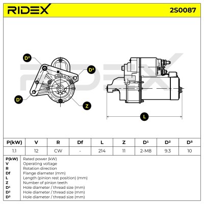 Rozrusznik RIDEX 2S0087 2S0087 - foto 7