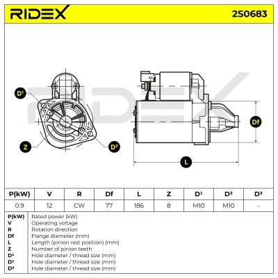 Rozrusznik RIDEX 2S0683 2S0683 - foto 6