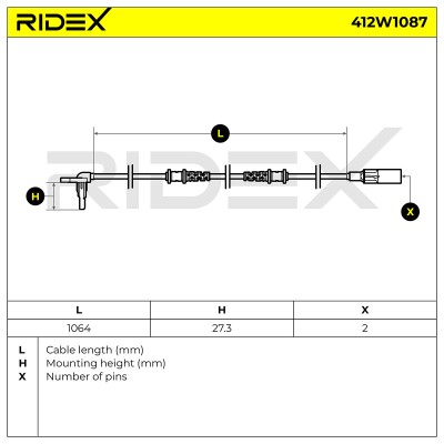 Czujnik ABS RIDEX 412W1087 412W1087 - foto 5