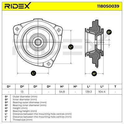 Mocowanie Amortyzatora RIDEX 1180S0039 1180S0039 - foto 5
