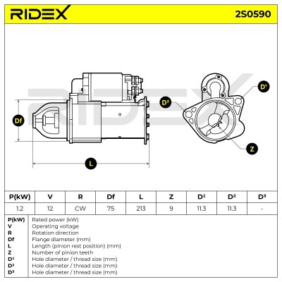 Rozrusznik RIDEX 2S0590 2S0590 - foto 6