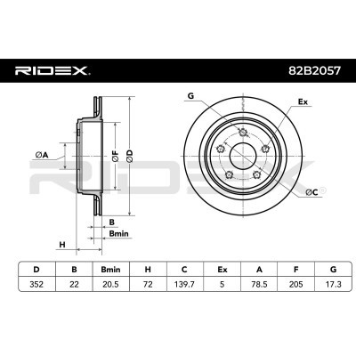 Tarcza hamulcowa RIDEX 82B2057 82B2057 - foto 7