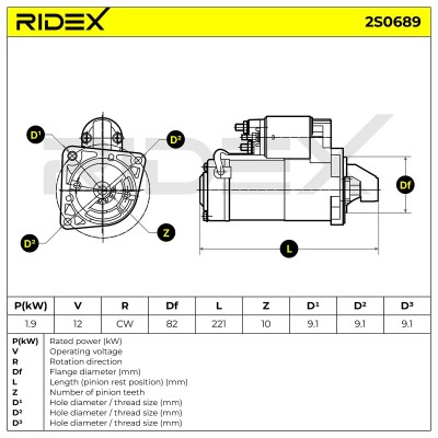 Rozrusznik RIDEX 2S0689 2S0689 - foto 7
