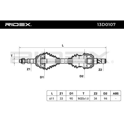 Półoś Napędowa RIDEX 13D0107 13D0107 - foto 6