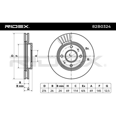 Tarcza hamulcowa RIDEX 82B0324 82B0324 - foto 3