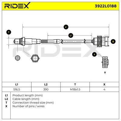 Sonda Lambda RIDEX 3922L0188 3922L0188 - foto 6