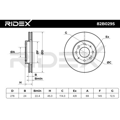 Tarcza hamulcowa RIDEX 82B0295 82B0295 - foto 9