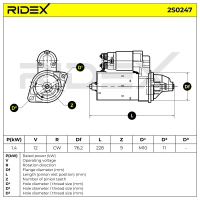 Rozrusznik RIDEX 2S0247 2S0247 - foto 7