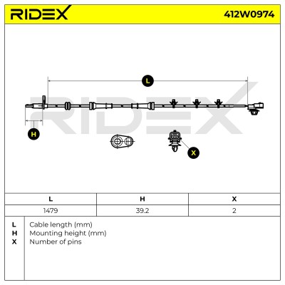 Czujnik ABS RIDEX 412W0974 412W0974 - foto 6