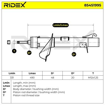 Amortyzator RIDEX 854S1995 854S1995 - foto 8