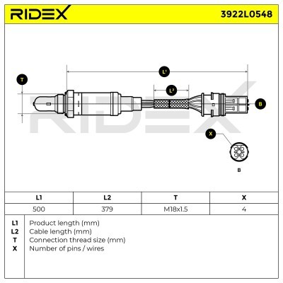 Sonda Lambda RIDEX 3922L0548 3922L0548 - foto 6