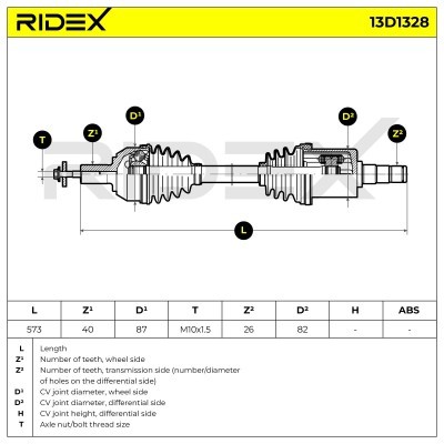 Półoś Napędowa RIDEX 13D1328 13D1328 - foto 7