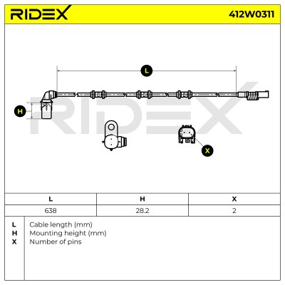Czujnik ABS RIDEX 412W0311 412W0311 - foto 6