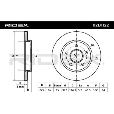 Tarcza hamulcowa RIDEX 82B1122 82B1122 - foto 3