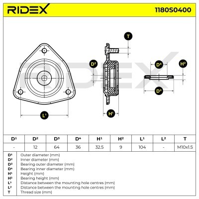 Mocowanie Amortyzatora RIDEX 1180S0400 1180S0400 - foto 5