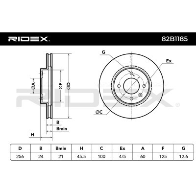 Tarcza hamulcowa RIDEX 82B1185 82B1185 - foto 7