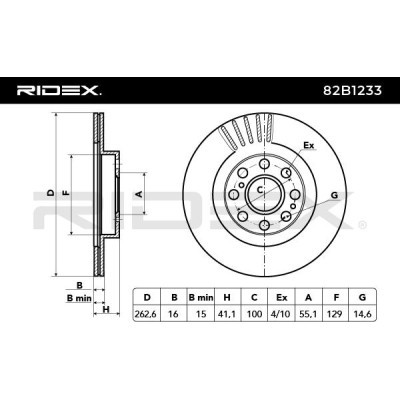 Tarcza hamulcowa RIDEX 82B1233 82B1233 - foto 3