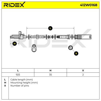 Czujnik ABS RIDEX 412W0168 412W0168 - foto 7