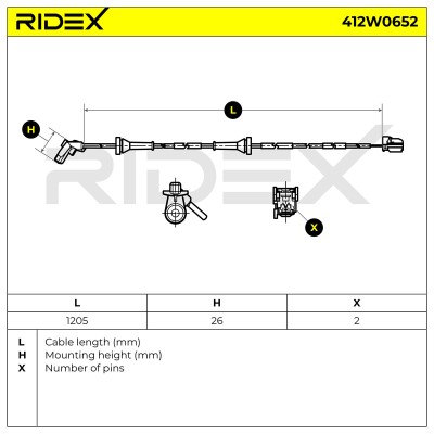 Czujnik ABS RIDEX 412W0652 412W0652 - foto 6