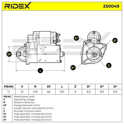 Rozrusznik RIDEX 2S0049 2S0049 - foto 6