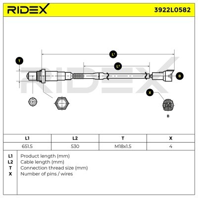 Sonda Lambda RIDEX 3922L0582 3922L0582 - foto 6