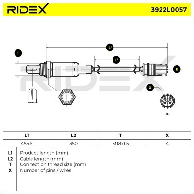 Sonda Lambda RIDEX 3922L0057 3922L0057 - foto 6