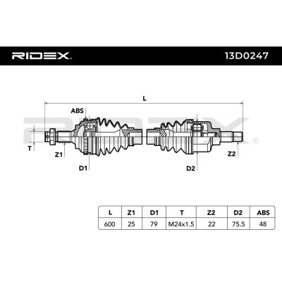 Półoś Napędowa RIDEX 13D0247 13D0247 - foto 6