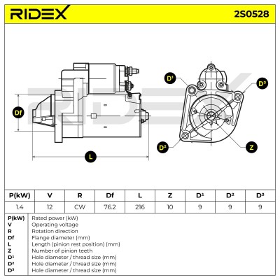 Rozrusznik RIDEX 2S0528 2S0528 - foto 7