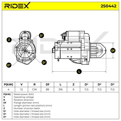 Rozrusznik RIDEX 2S0442 2S0442 - foto 6