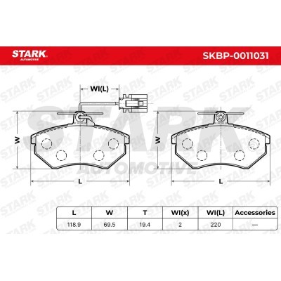 Klocki hamulcowe Stark SKBP-0011031 SKBP-0011031 - foto 3