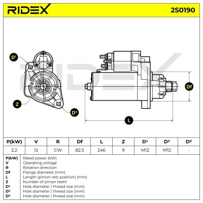 Rozrusznik RIDEX 2S0190 2S0190 - foto 7